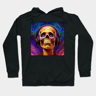 Design Skull Listening To Music Hoodie